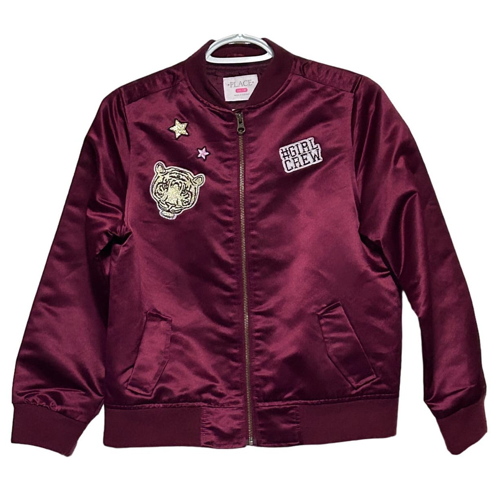 Place Junior Girl's Burgundy Shiny Jacket w/side pockets‎ Size XXL 16